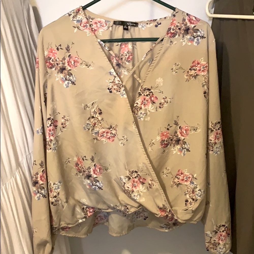 Floral Print Tan Top